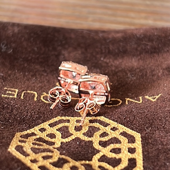 Halo Stud Swarovski Diamond 3.44 CTTW Rose Gold Earrings NWT - Picture 5 of 5